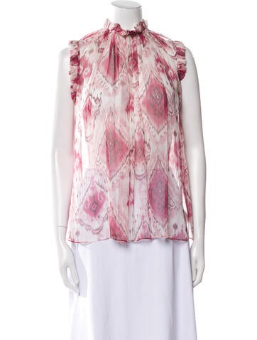 Zimmermann Tops Silk Printed Blouse Petite