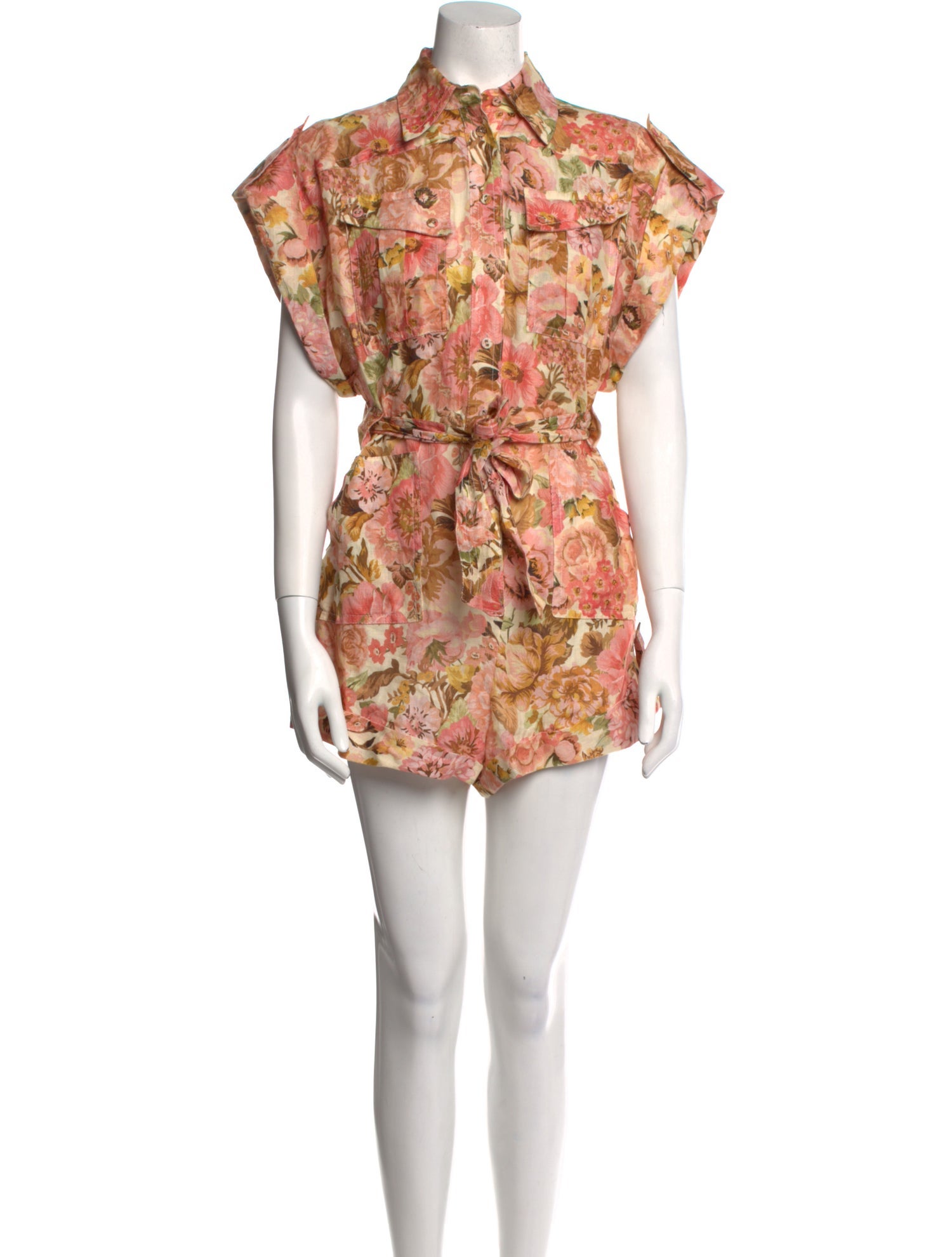 Zimmermann Linen Floral Print Romper