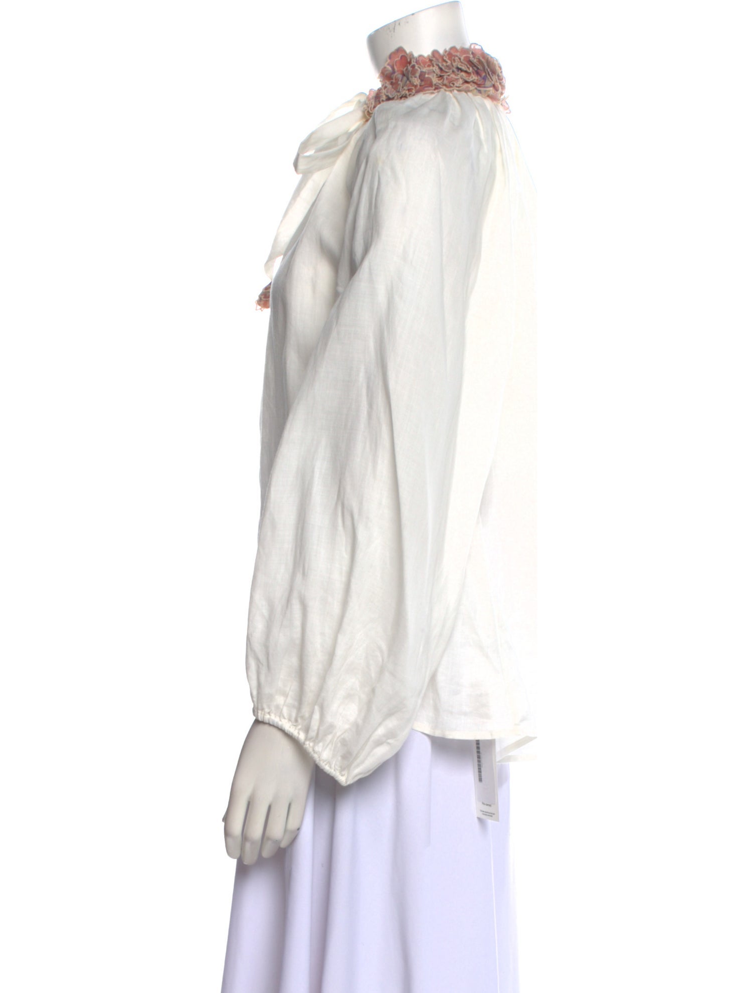 Zimmermann Linen Mock Neck Button-Up Top