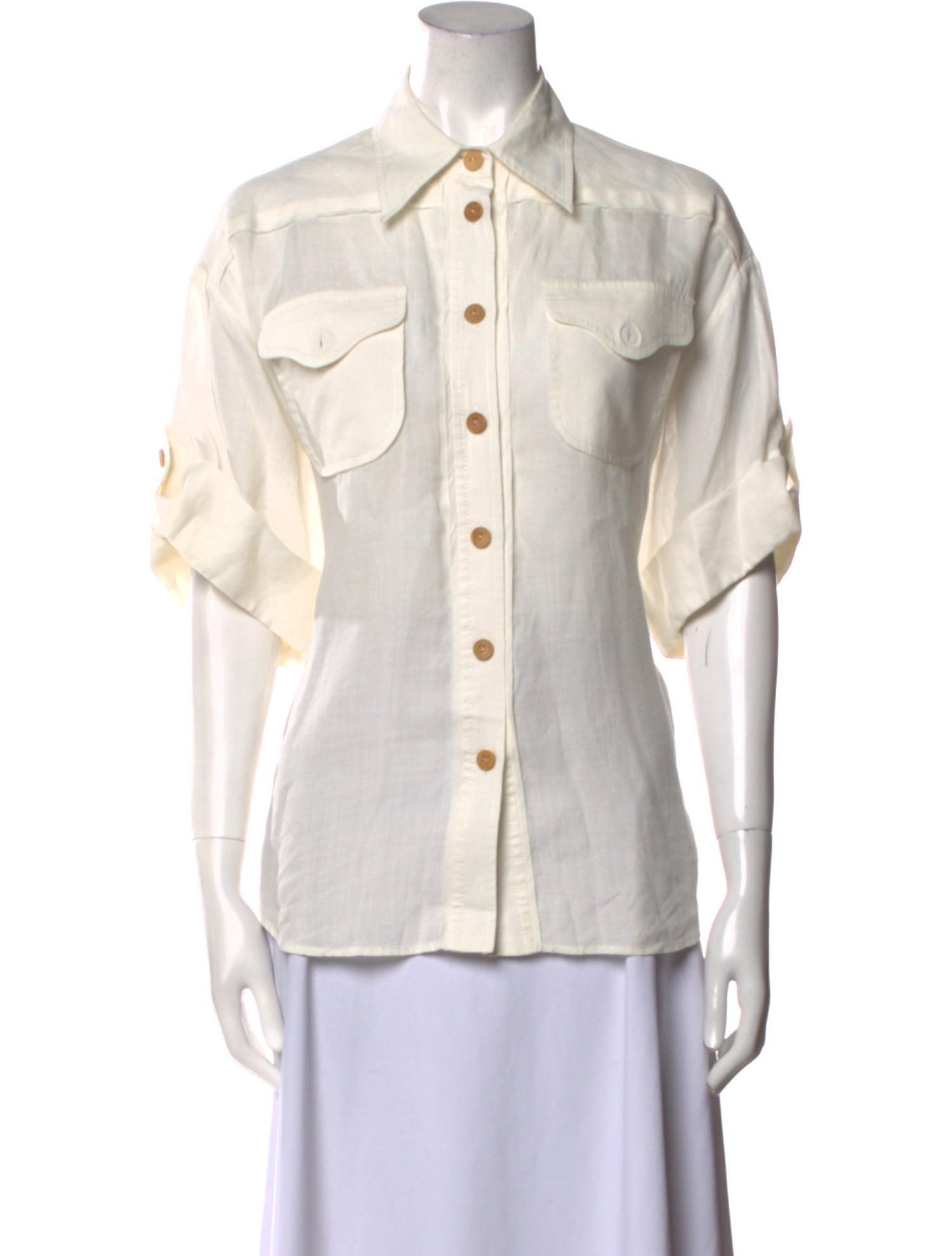 Zimmermann Short Sleeve Button-Up Top