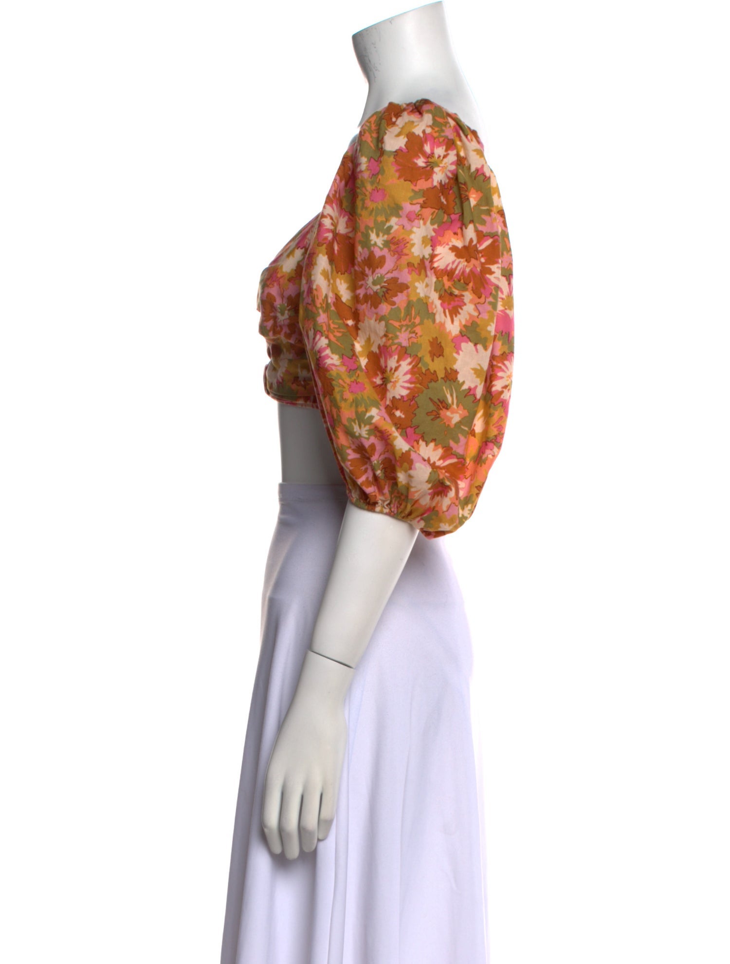 Zimmermann Floral Print Square Neckline Crop Top