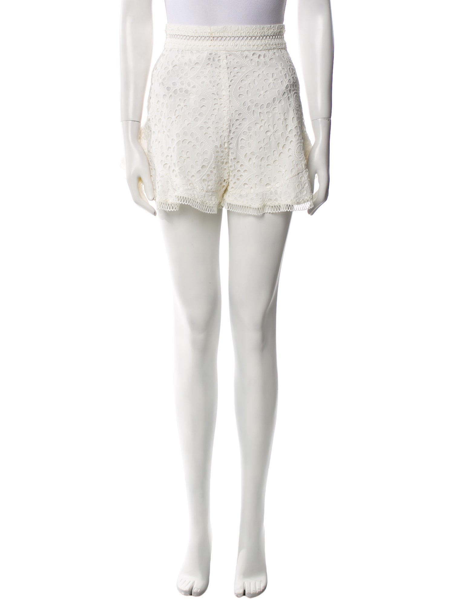 Zimmermann Lace Pattern Mini Shorts