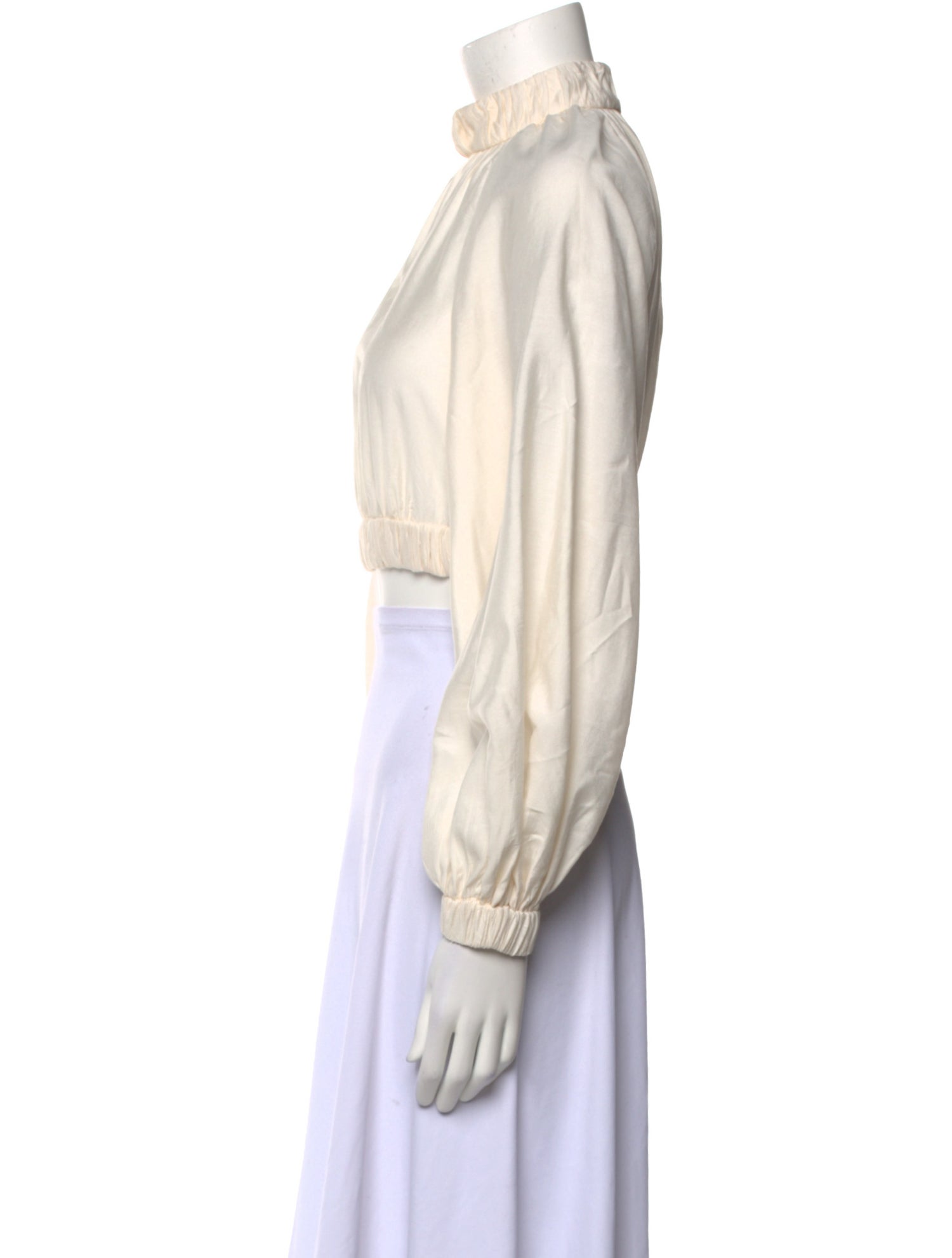 Zimmermann Mock Neck Long Sleeve Crop Top