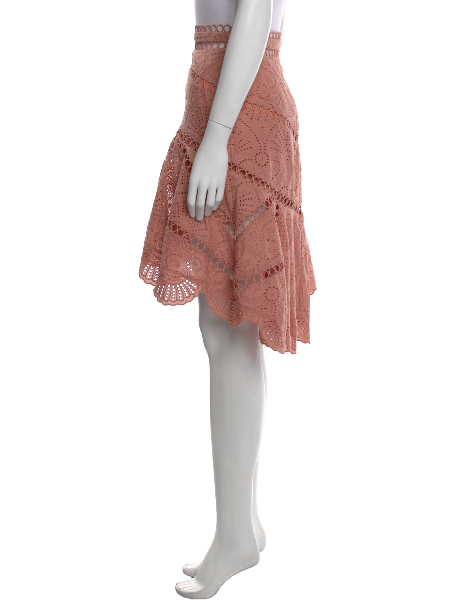 Zimmermann Crochet Trim Knee-Length Skirt