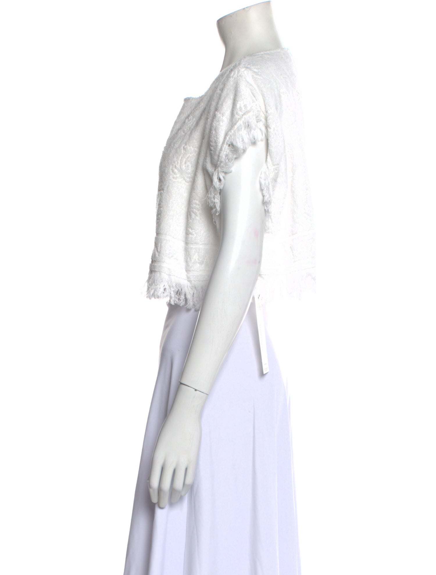 Zimmermann Crew Neck Short Sleeve Crop Top