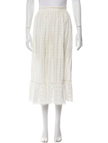 Zimmermann Skirts Ruffle Embellishment Midi Length Skirt S