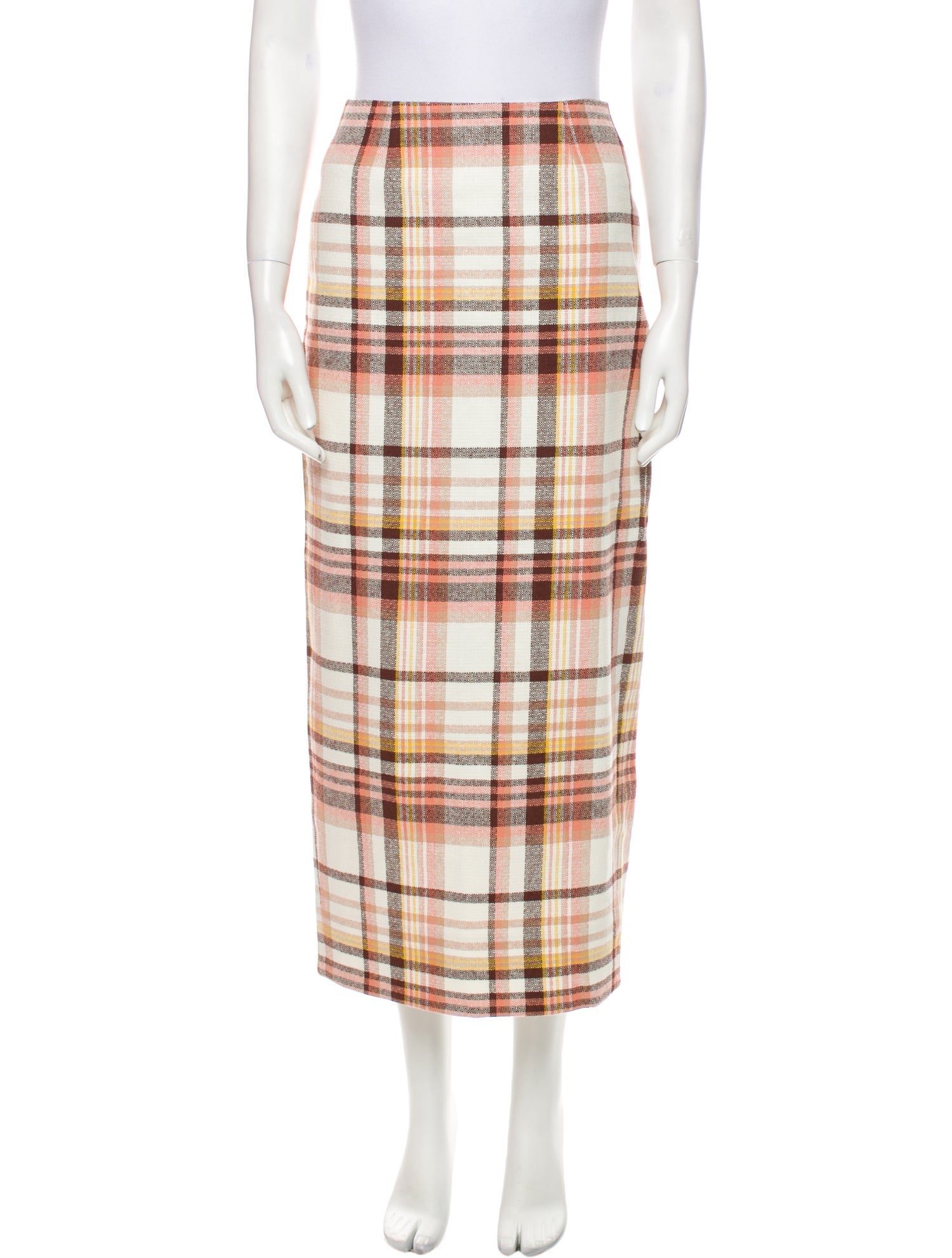 Zimmermann Plaid Print Midi Length Skirt