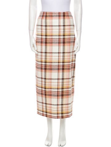 Zimmermann Skirts Plaid Print Midi Length Skirt XS