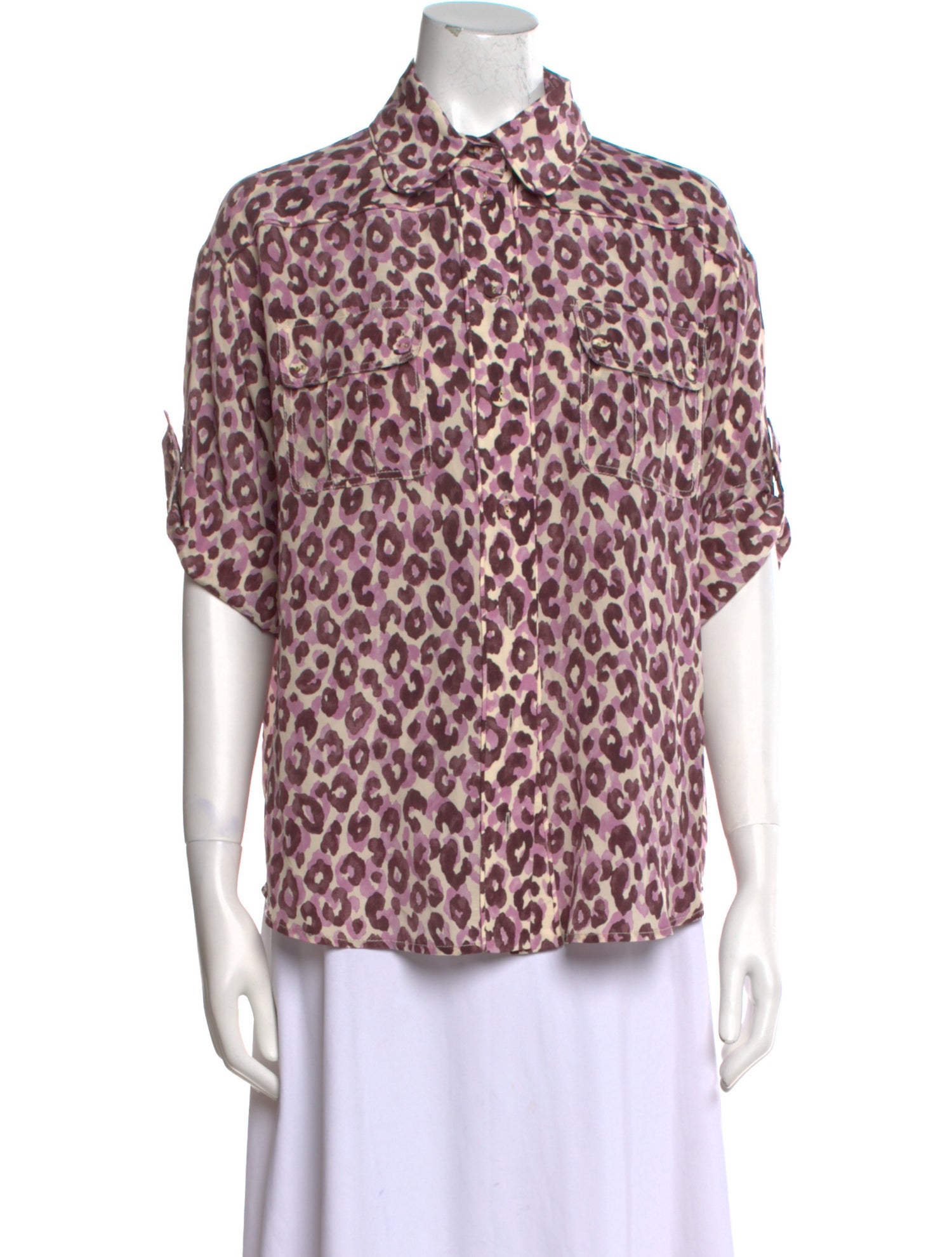 Zimmermann Silk Animal Print Button-Up Top w/ Tags