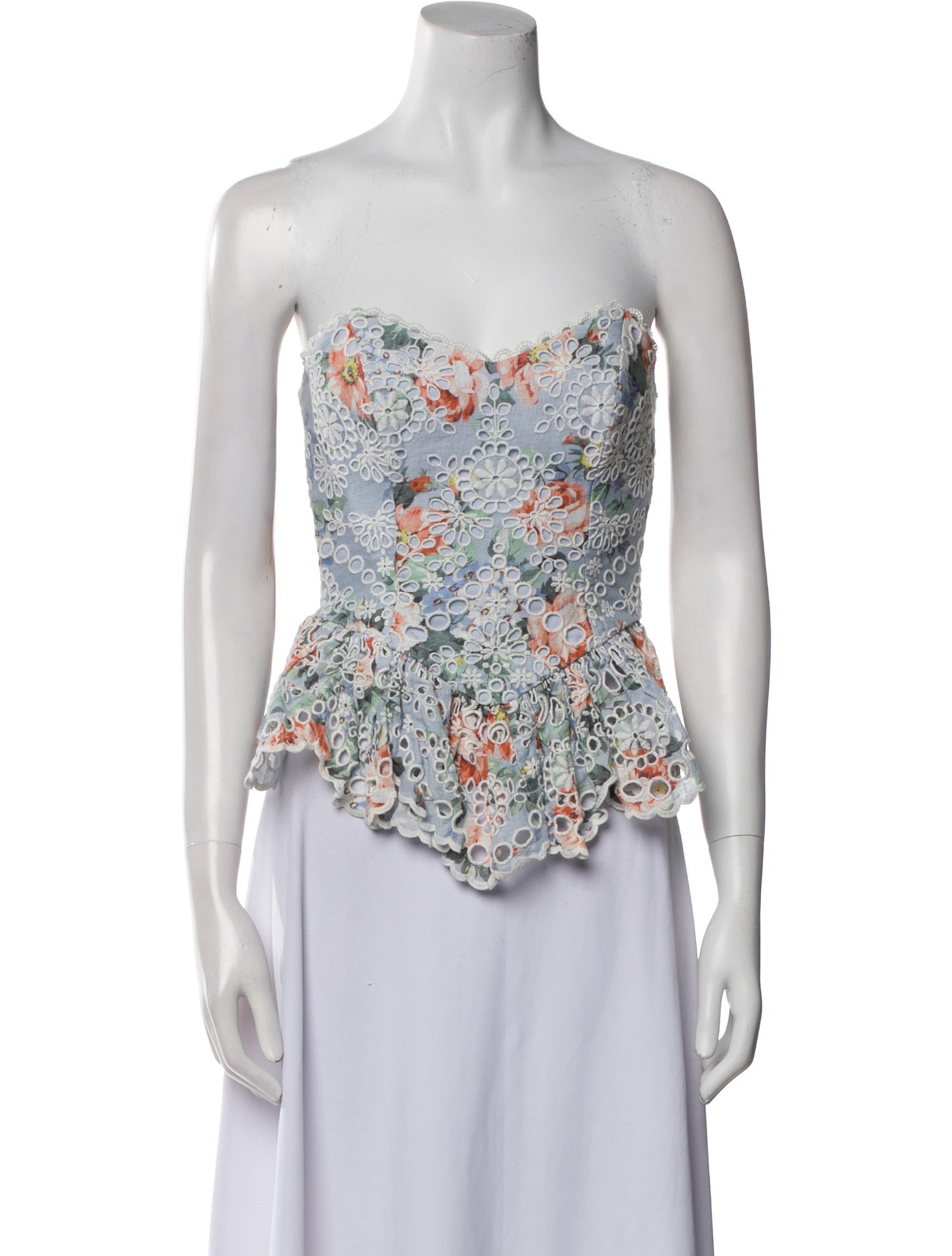 Zimmermann Bowie Bustier Linen Crop Top