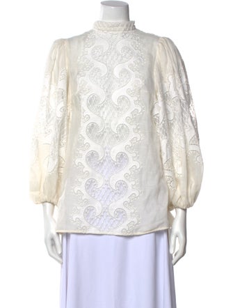 Zimmermann Linen Lace Pattern Blouse