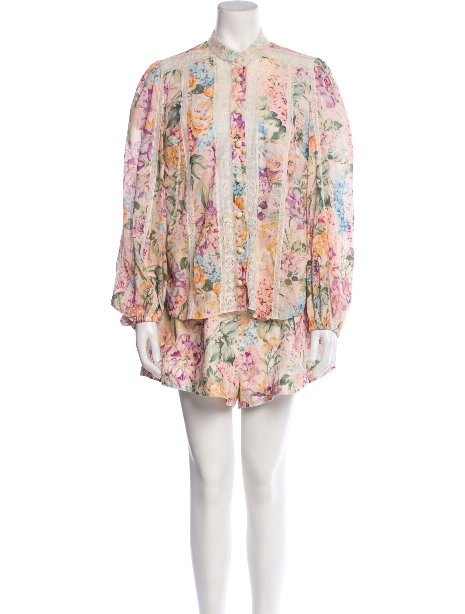 Zimmermann Linen Floral Print Short Set