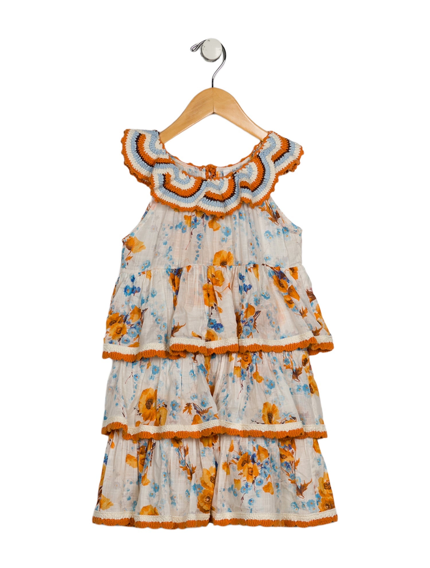 Zimmermann Girls Sleeveless Floral Pattern Dress