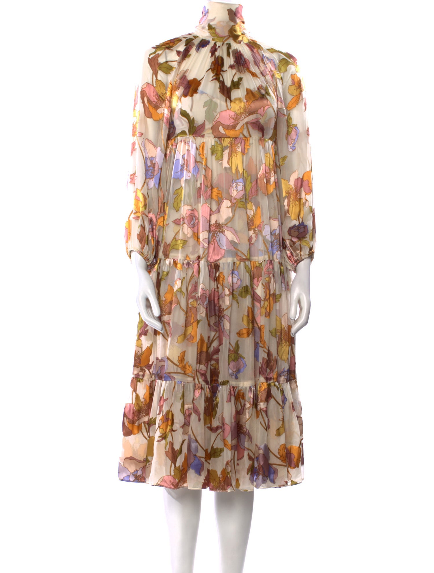 Zimmermann Floral Print Midi Length Dress