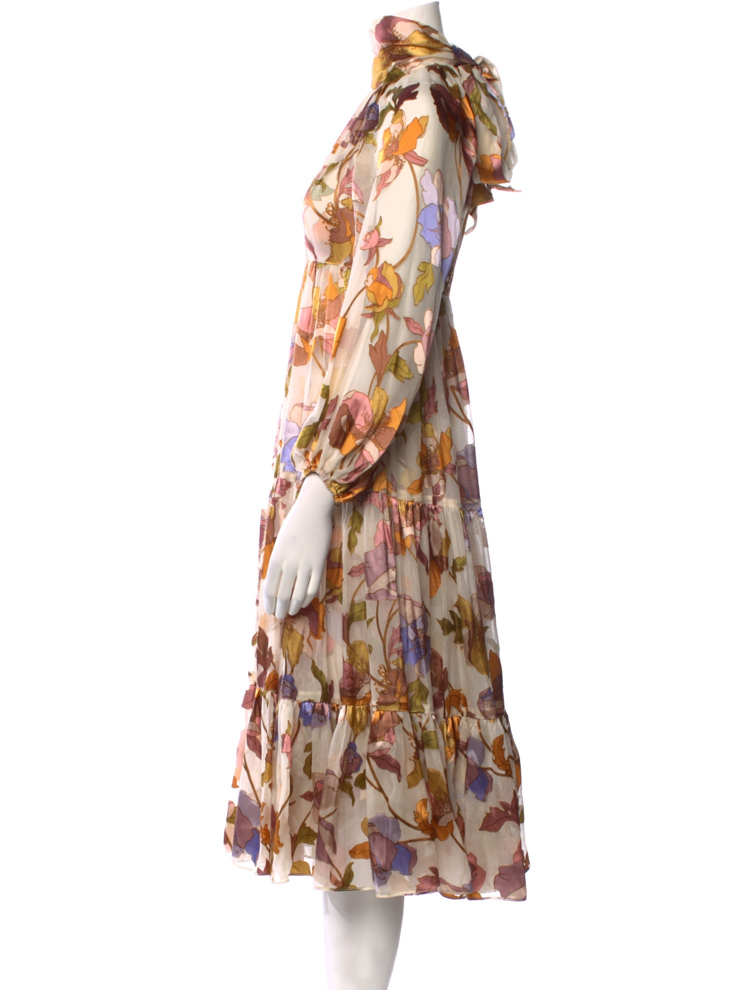 Zimmermann Floral Print Midi Length Dress