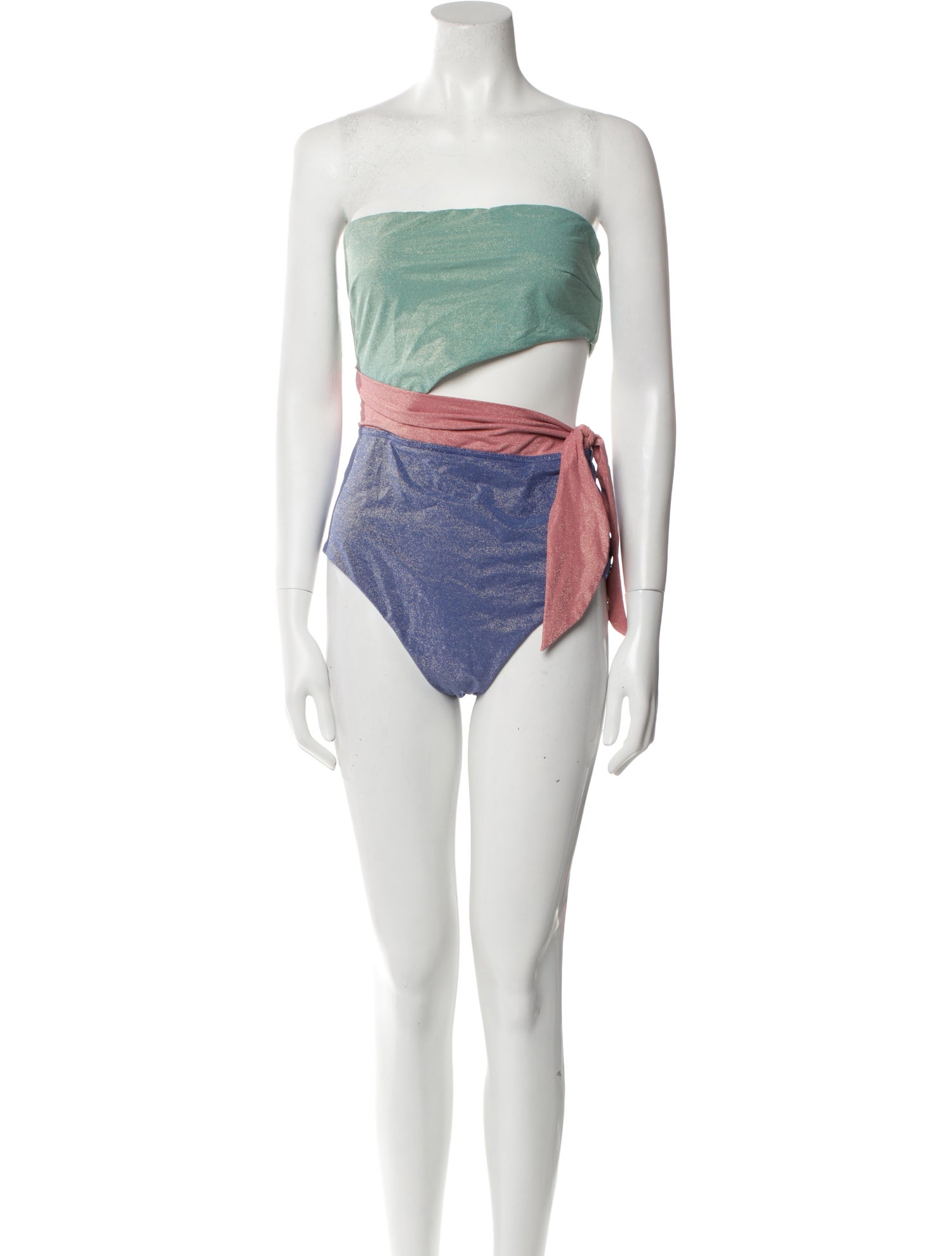 Zimmermann Colorblock Pattern Cutout Accent One-Piece