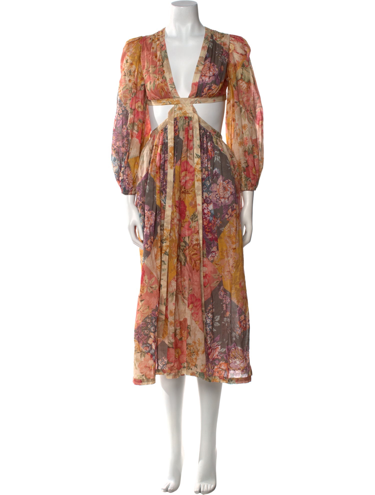 Zimmermann Floral Print Midi Length Dress