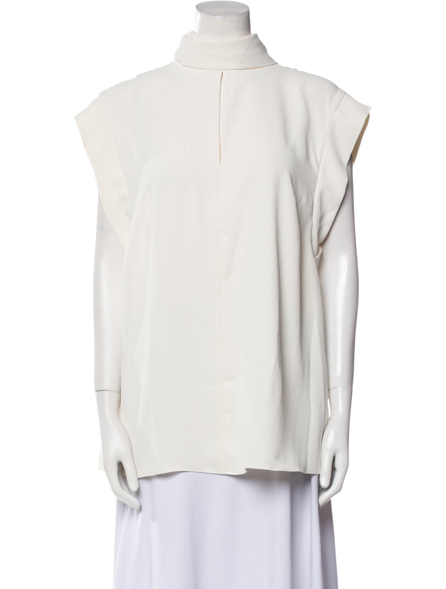 Zimmermann Mock Neck Short Sleeve Blouse