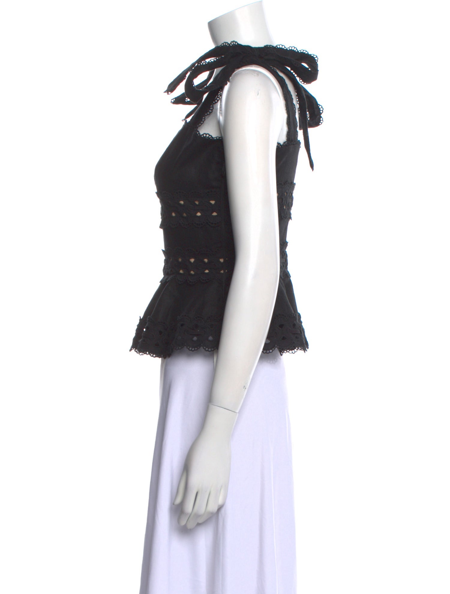 Zimmermann Linen Square Neckline Crop Top