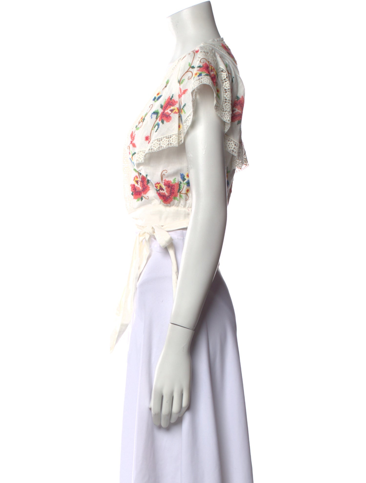 Zimmermann Linen Printed Crop Top w/ Tags