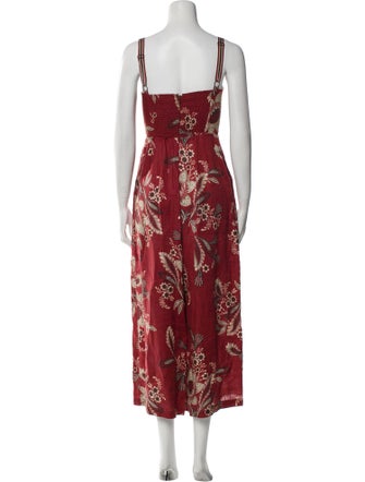 Zimmermann Linen Printed Jumpsuit