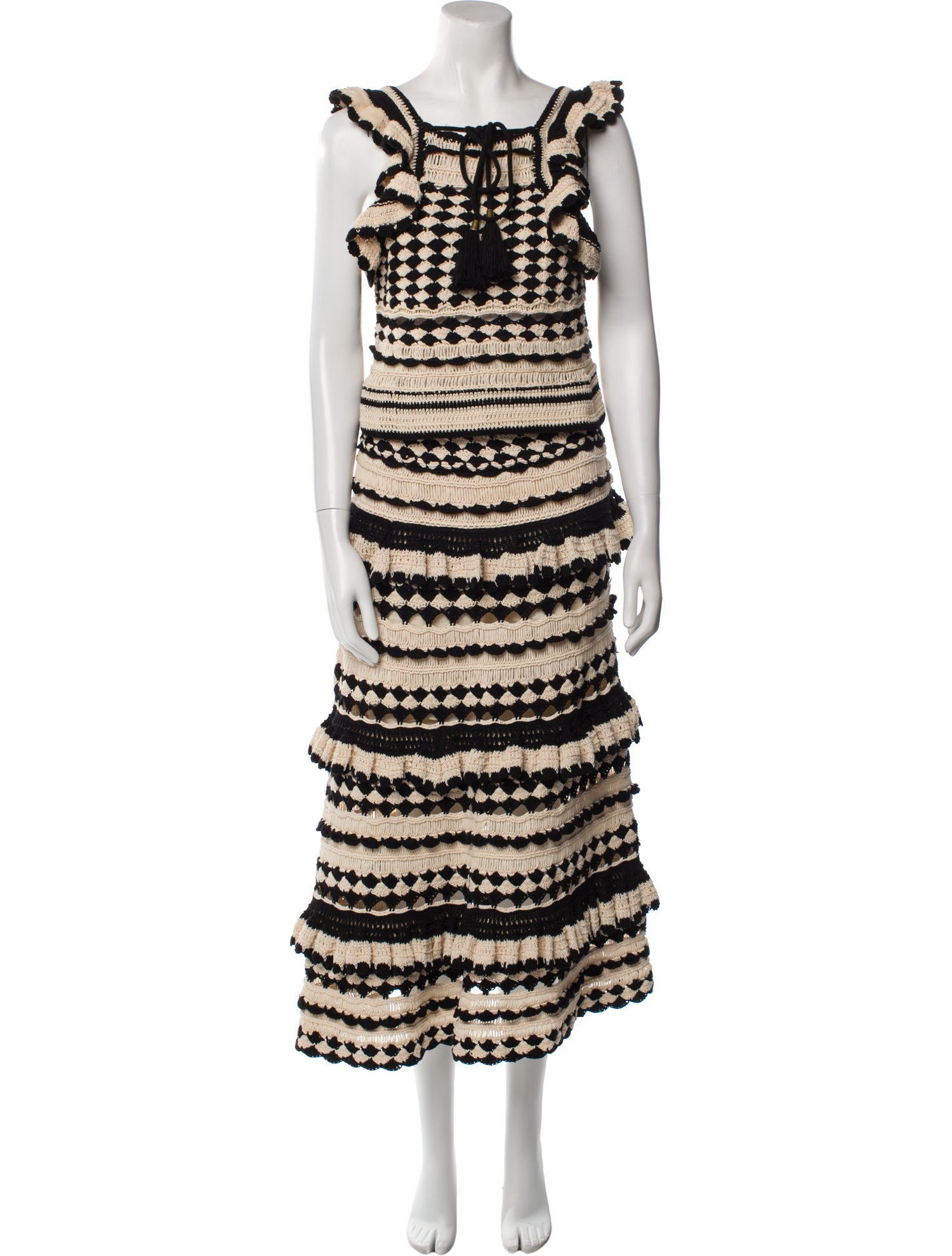 Zimmermann Striped Tassel Accents Skirt Set