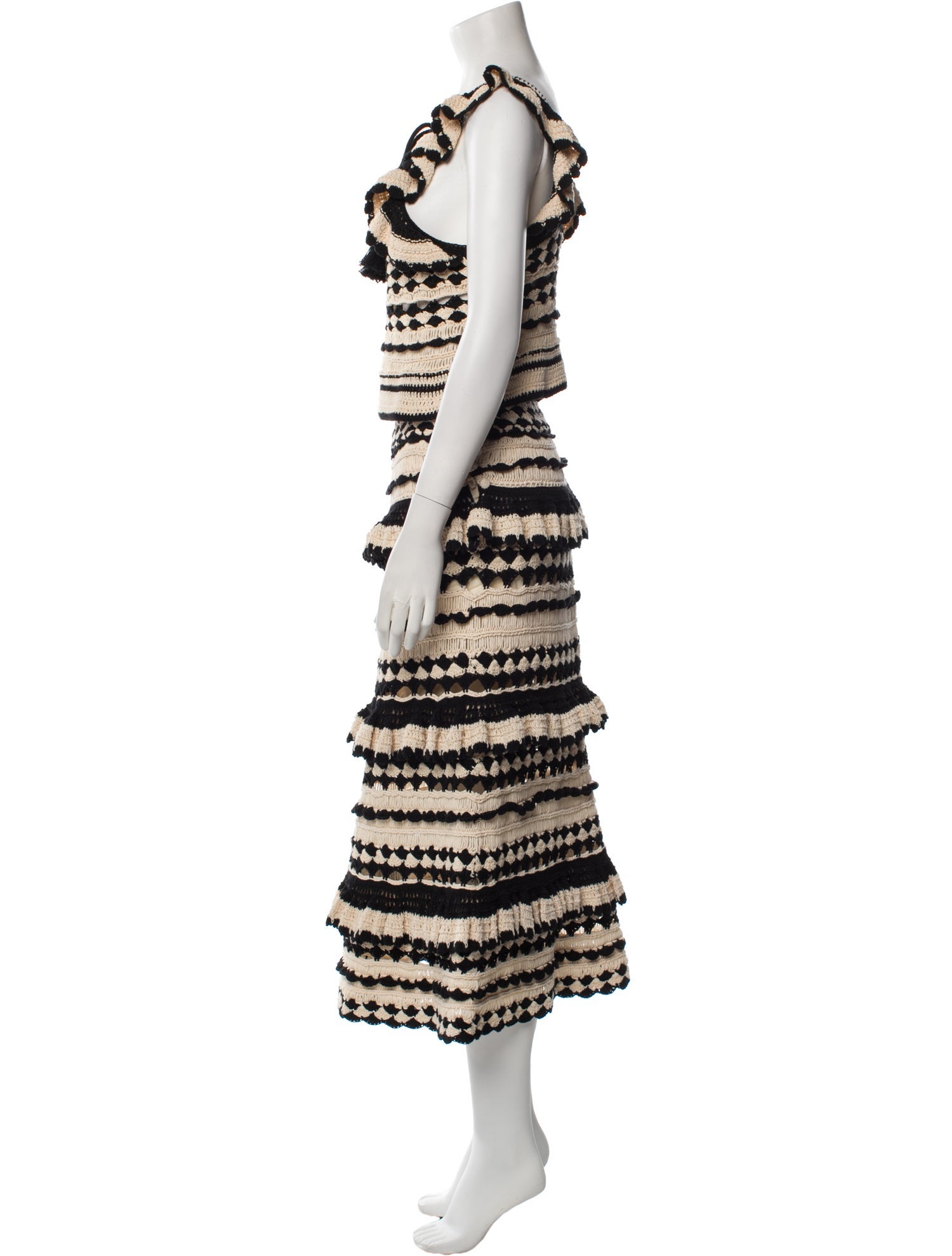 Zimmermann Striped Tassel Accents Skirt Set