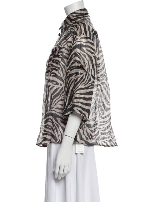 Zimmermann Linen Printed Button-Up Top