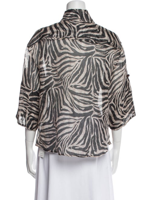 Zimmermann Linen Printed Button-Up Top