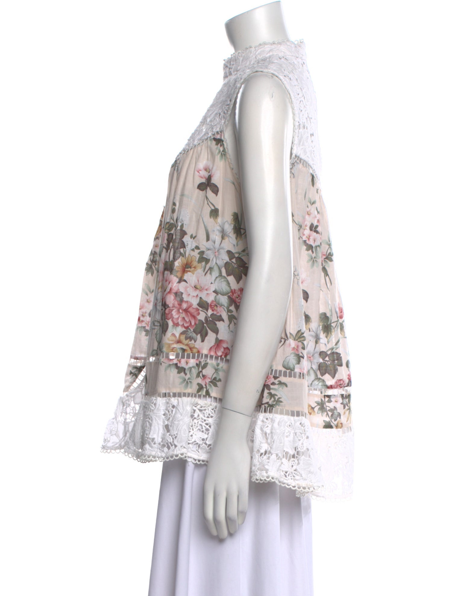 Zimmermann Floral Print Mock Neck Blouse
