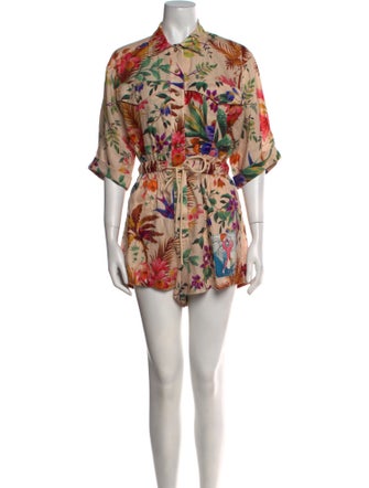 Zimmermann Linen Floral Print Romper