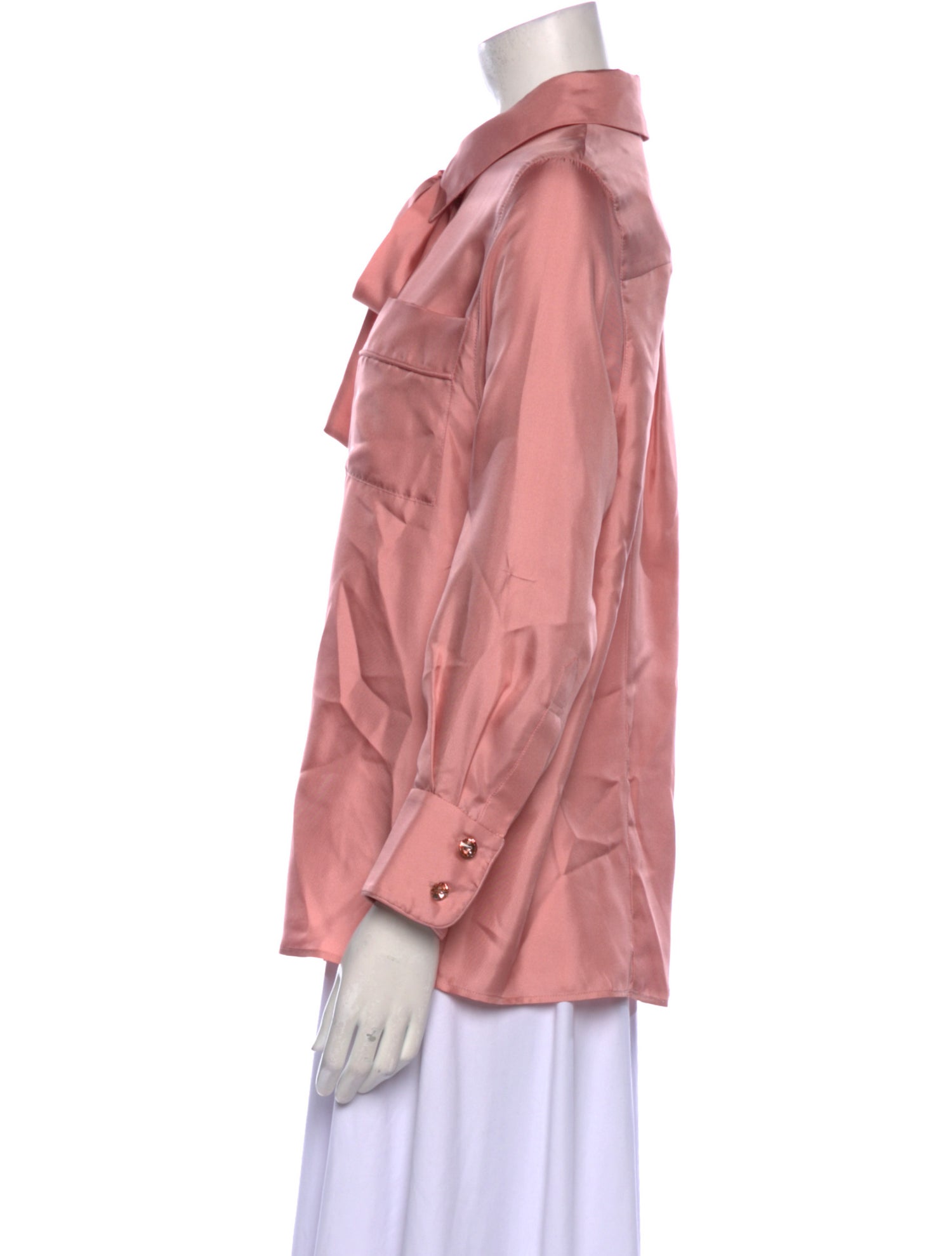 Zimmermann Satin Long Sleeve Button-Up Top