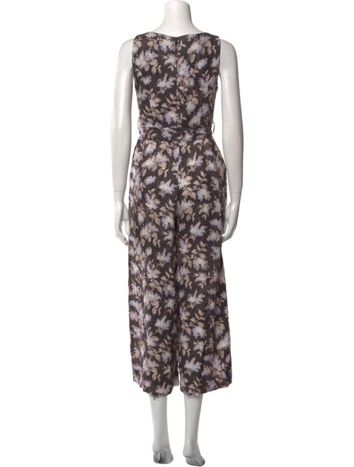 Zimmermann Linen Floral Print Jumpsuit