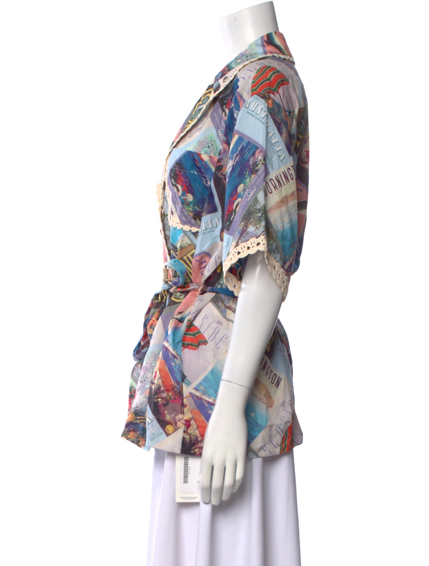 Zimmermann Printed Three-Quarter Sleeve Blouse