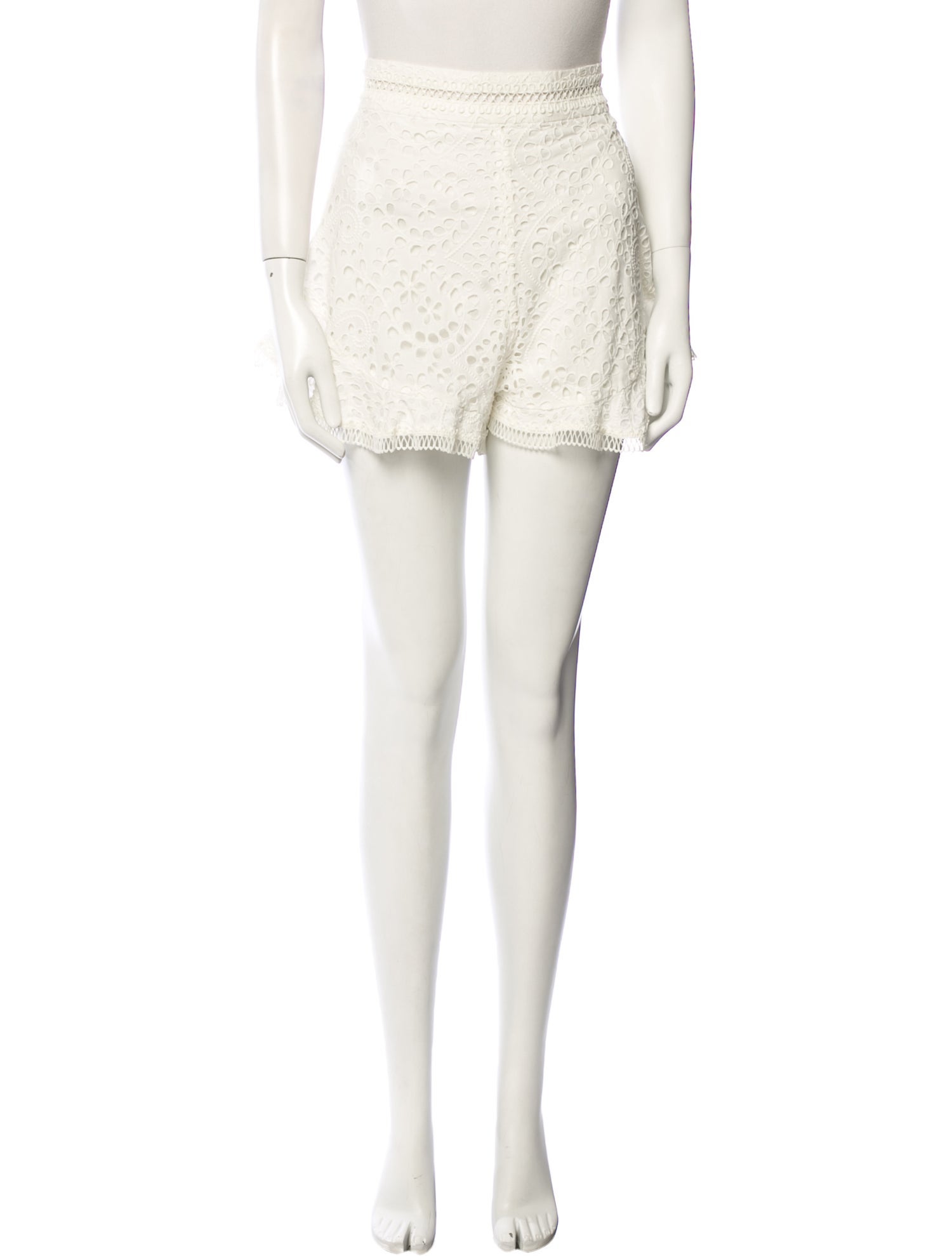 Zimmermann Lace Pattern Mini Shorts