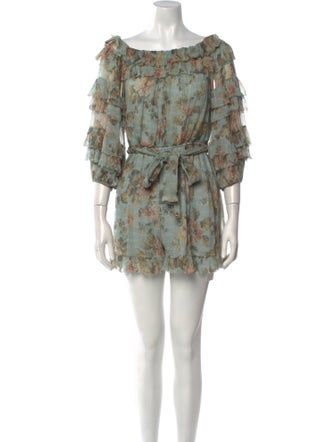 Zimmermann Silk Floral Print Romper