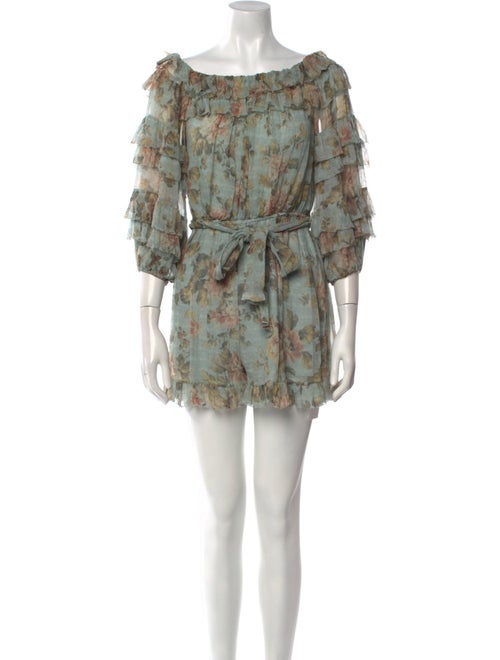 Zimmermann Silk Floral Print Romper