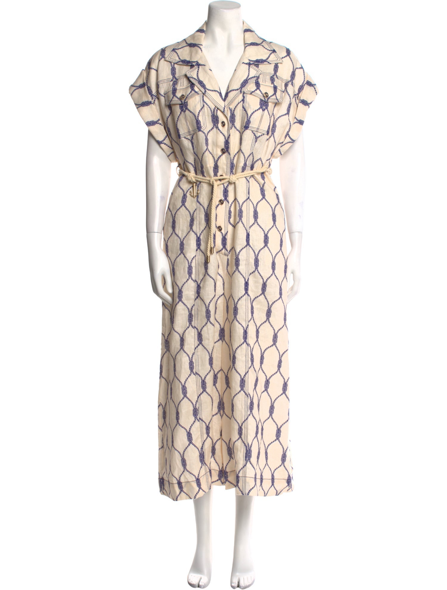 Zimmermann Linen Printed Jumpsuit