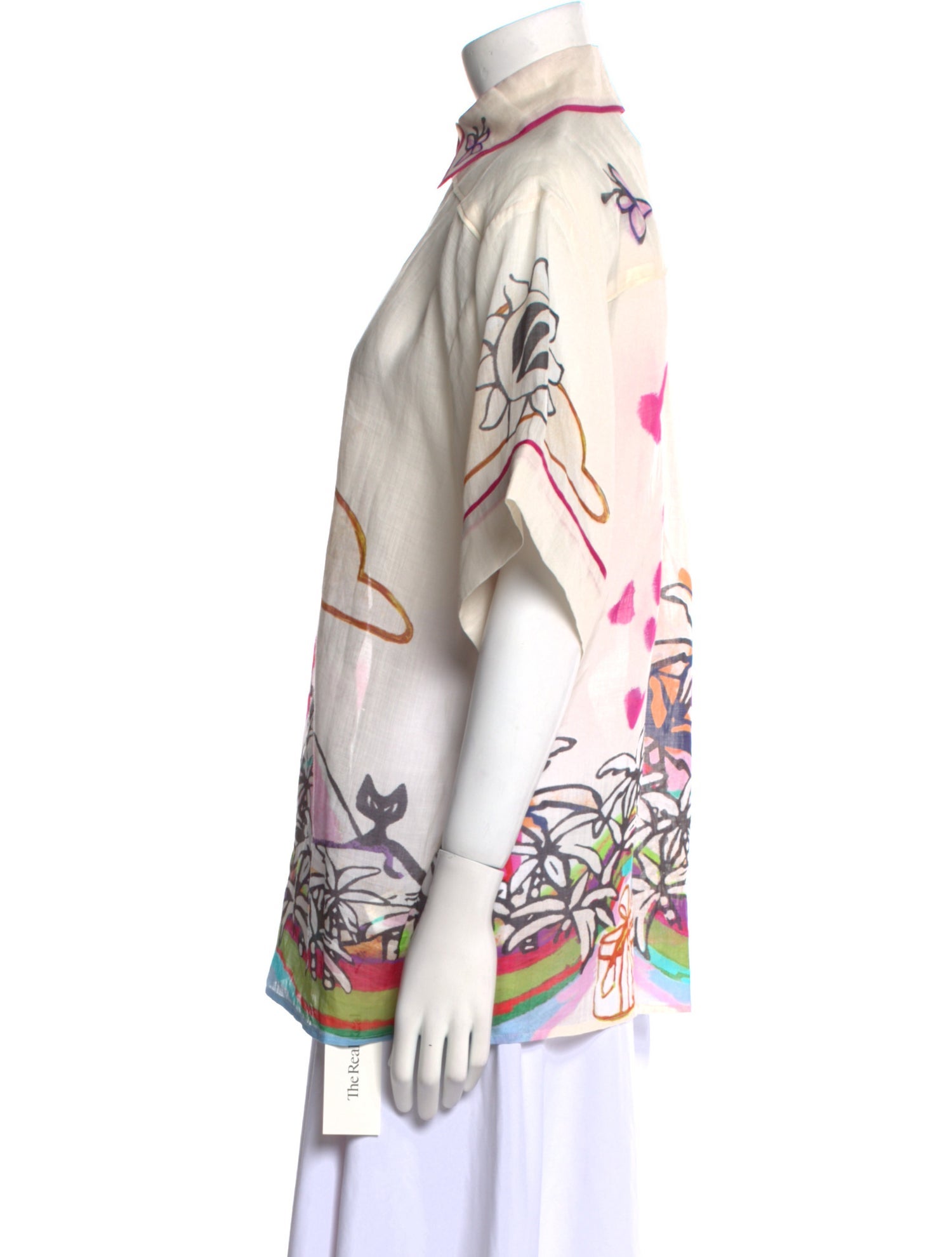 Zimmermann Printed Short Sleeve Button-Up Top w/ Tags