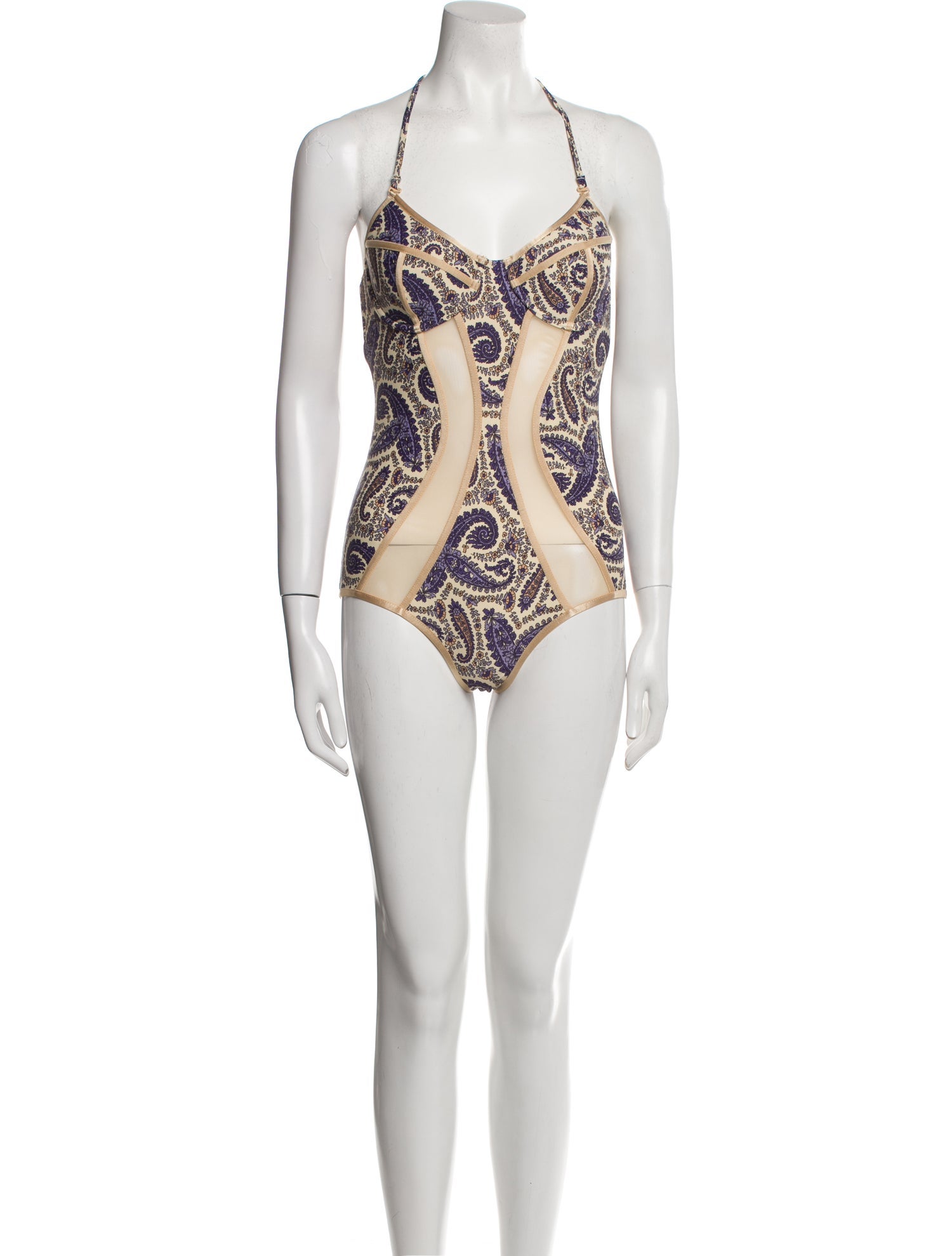 Zimmermann Printed Mesh Accents One-Piece w/ Tags