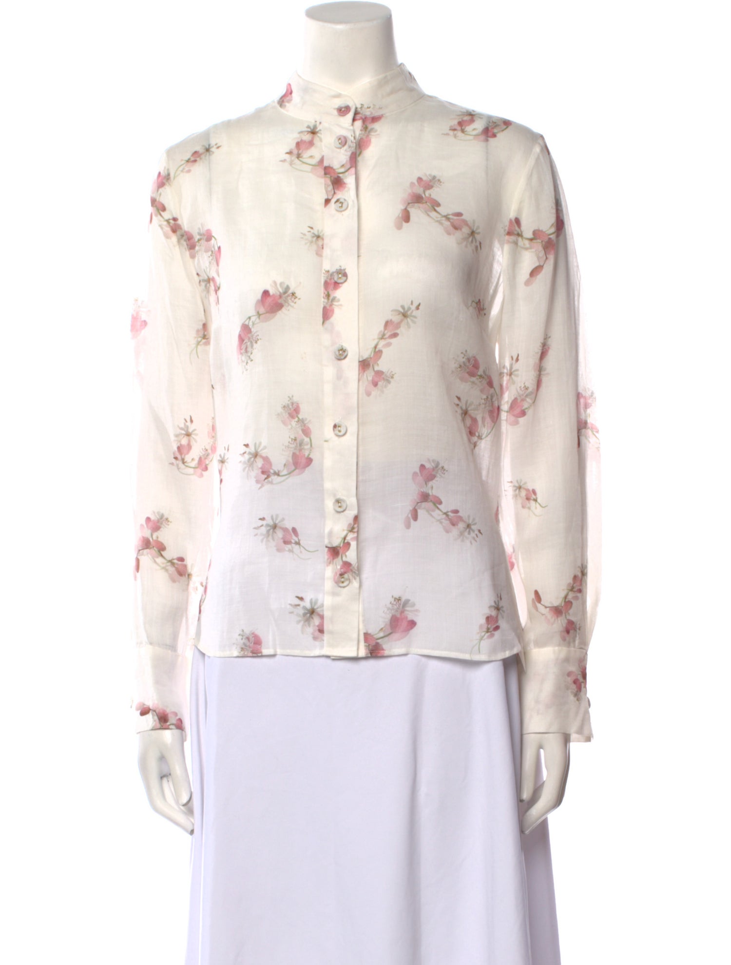 Zimmermann Floral Print Mock Neck Blouse