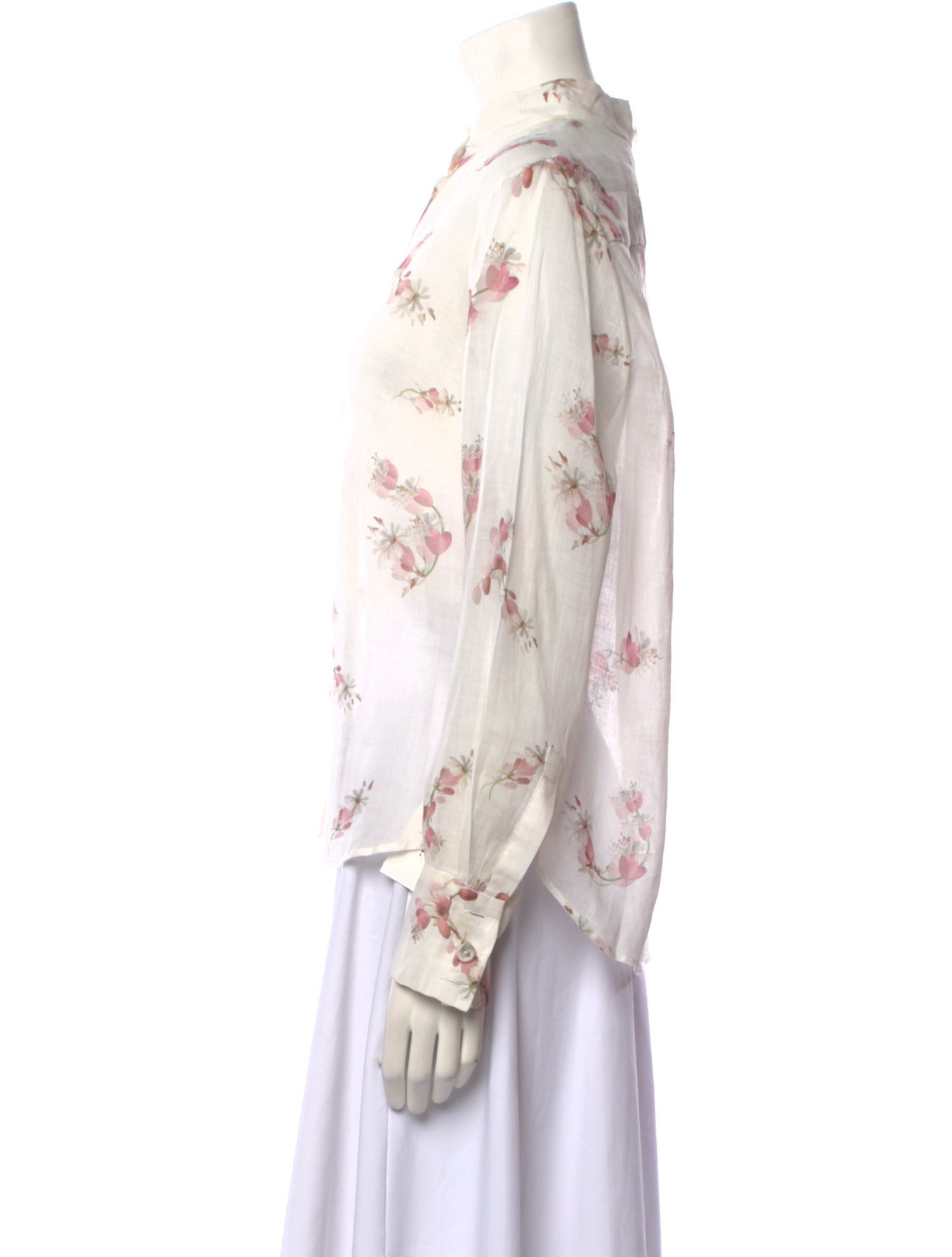 Zimmermann Floral Print Mock Neck Blouse