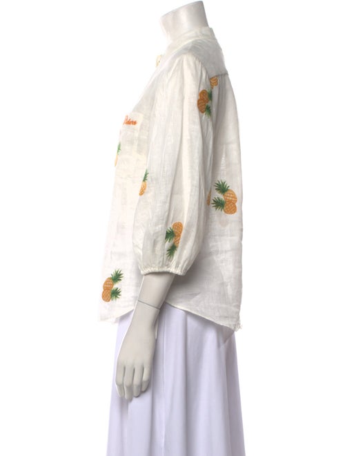 Zimmermann Linen Printed Button-Up Top