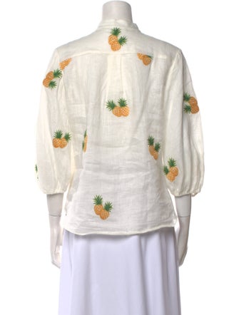 Zimmermann Linen Printed Button-Up Top