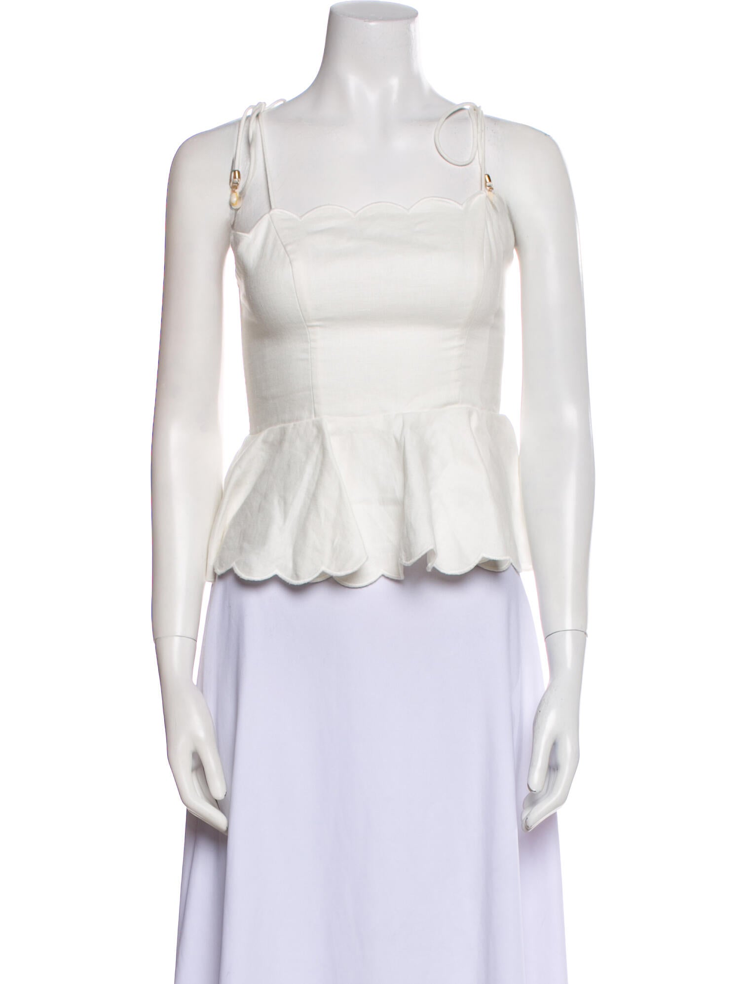 Zimmermann Linen Square Neckline Crop Top