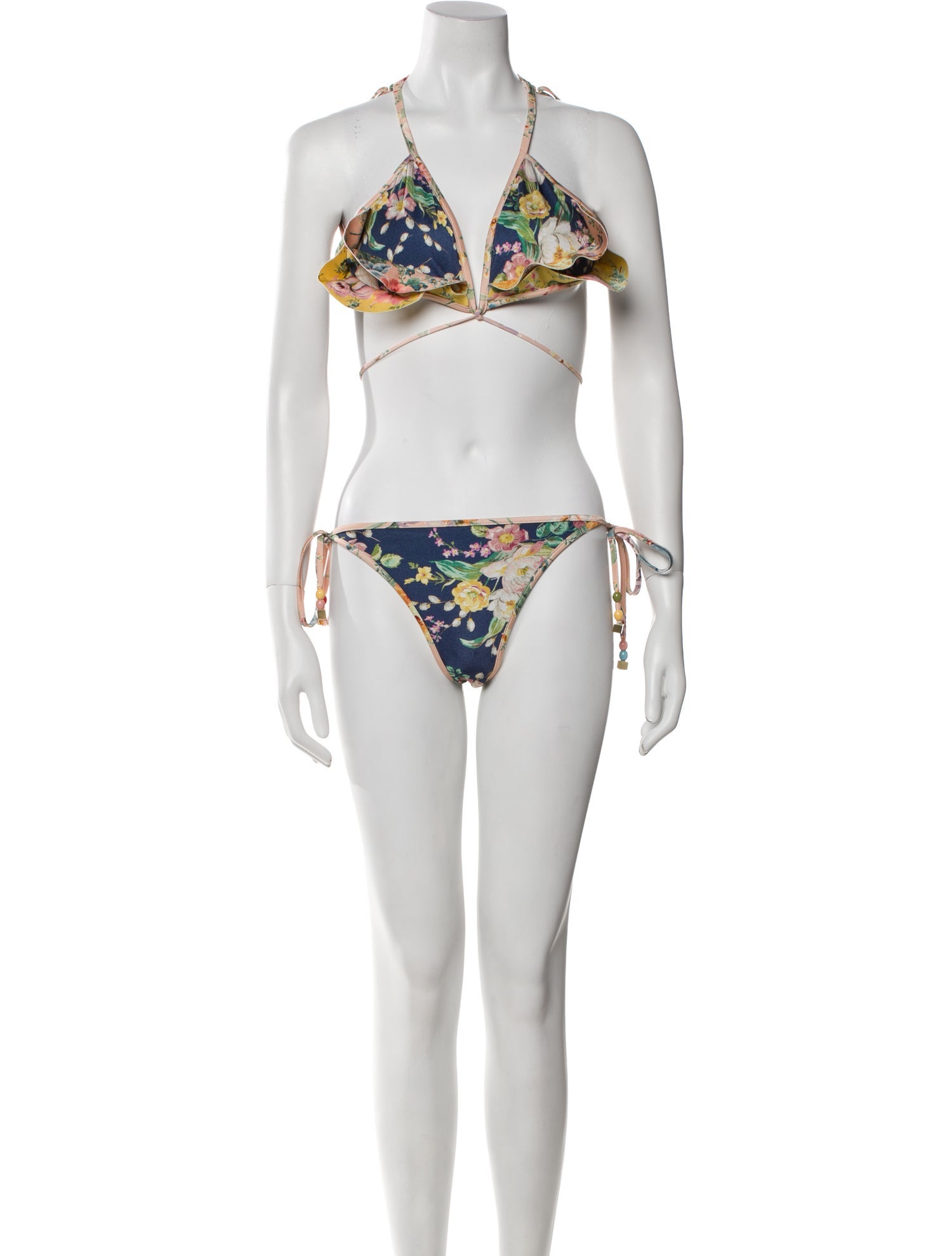 Zimmermann Printed Beaded Accents Bikini w/ Tags