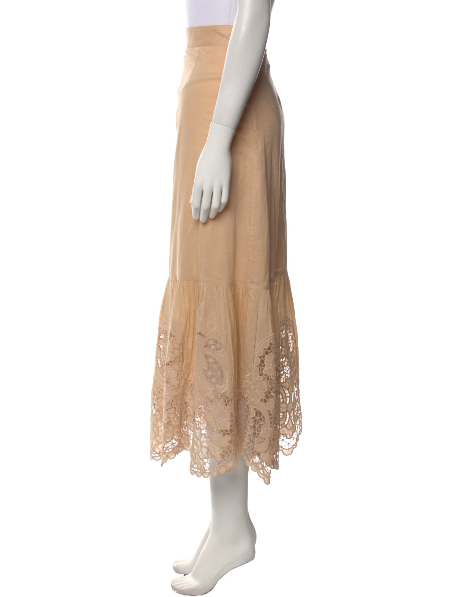 Zimmermann Scalloped Accent Midi Length Skirt