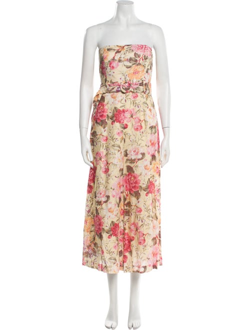 Zimmermann Linen Floral Print Jumpsuit