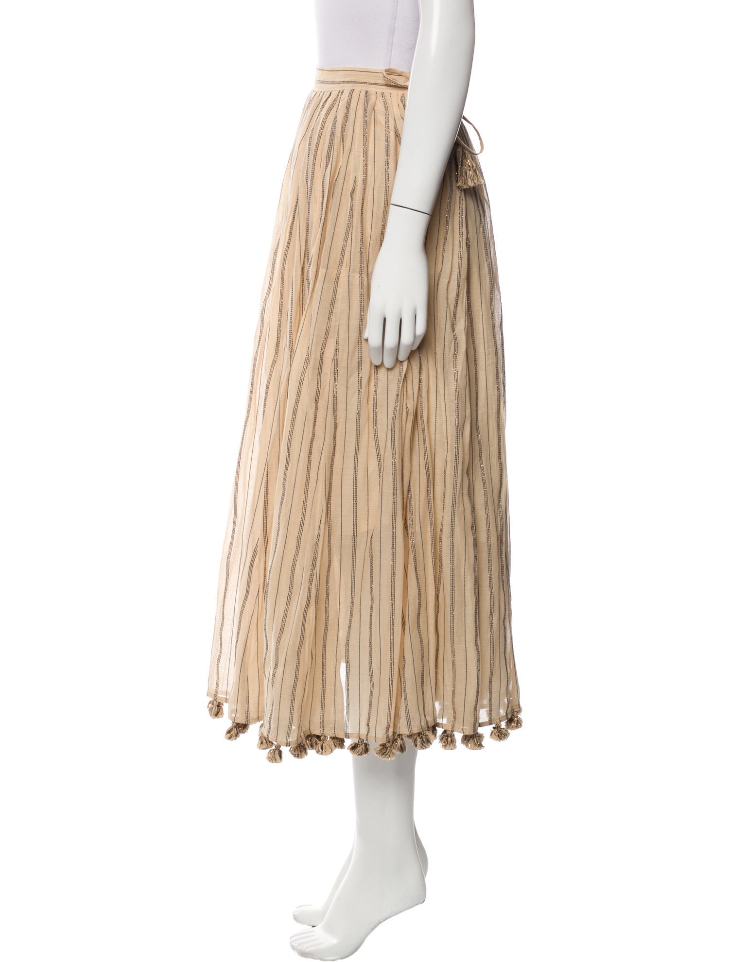 Zimmermann Striped Midi Length Skirt