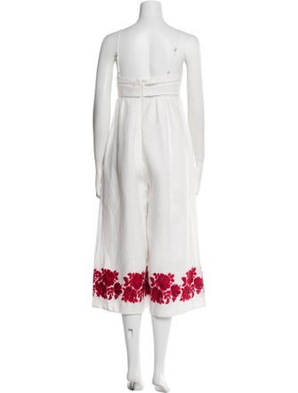 Zimmermann Linen Floral Print Jumpsuit